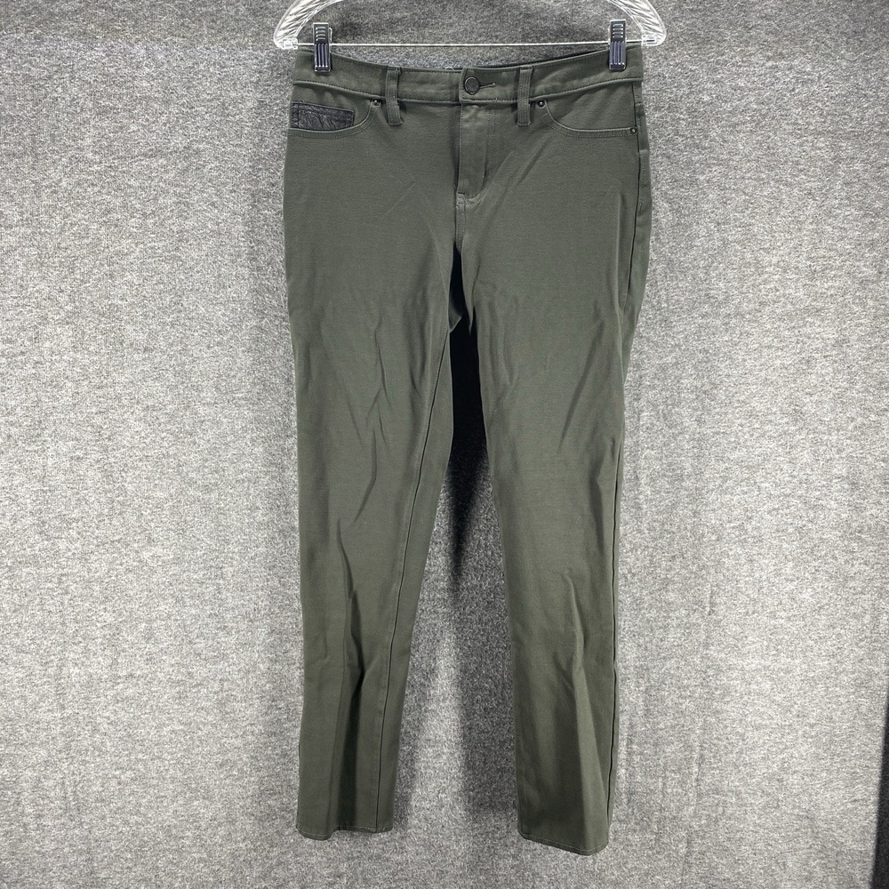 Calvin Klein Jeans Skinny Pants Womens 6 Olive Green Stretch Mid‎ Rise Trousers